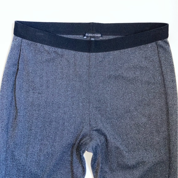 Eileen Fisher Herringbone Leggings XS Gray Recycled Stretch Knit Pants - Picture 3 of 11